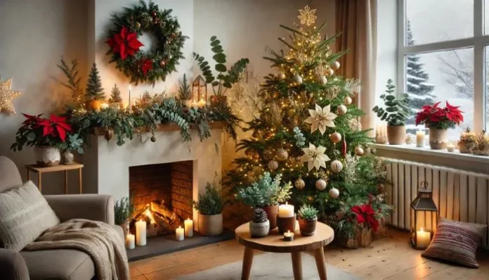 decoração de natal com plantas